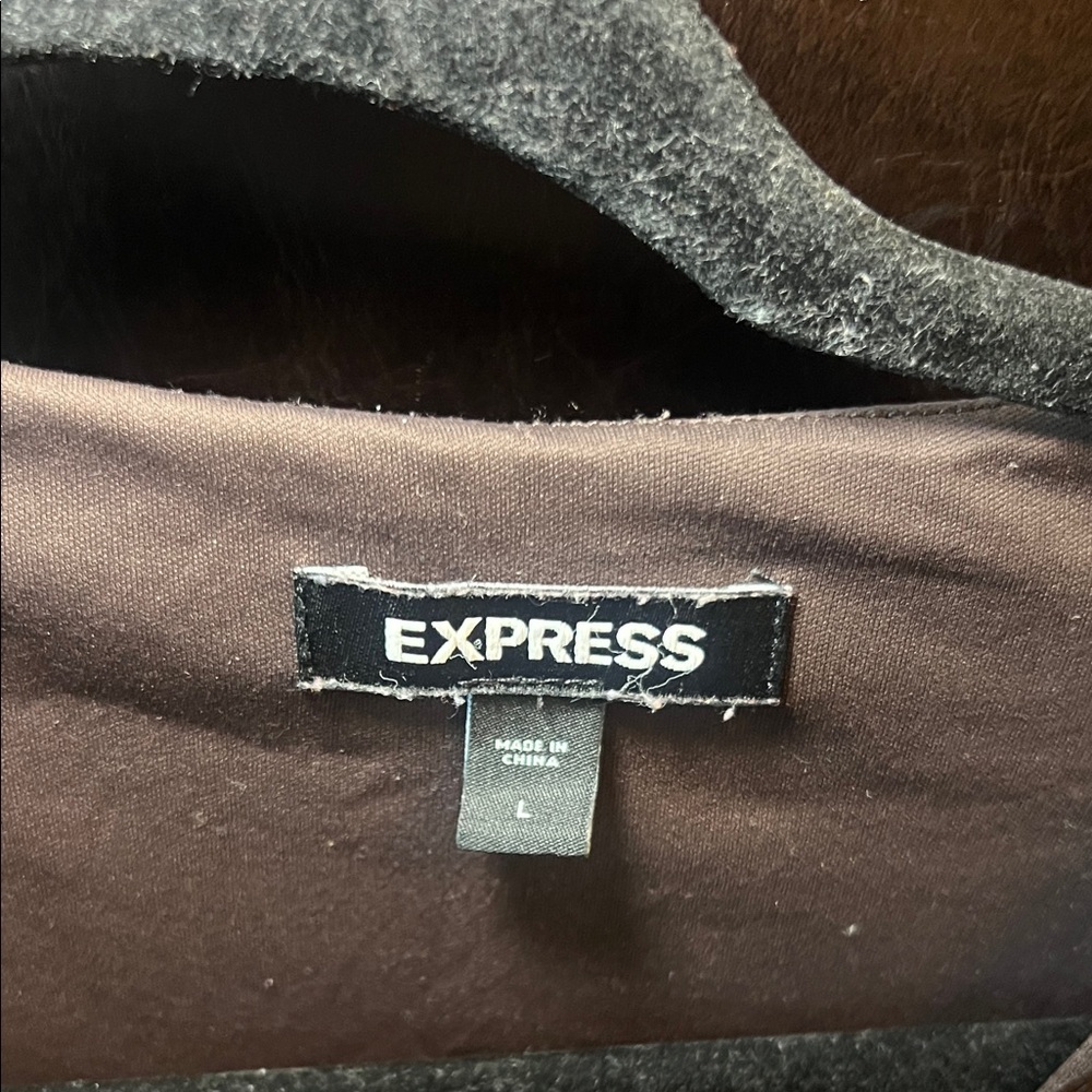 Express Shimmering Black/Brown Sequin Bodysuit - Picture 2 of 3